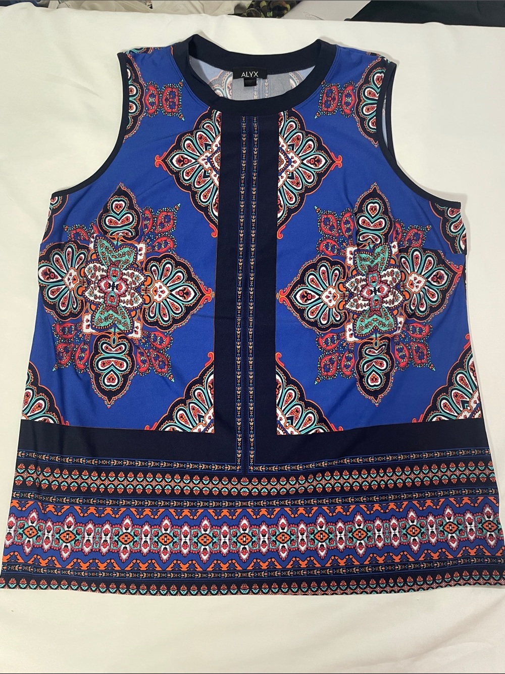 ALYX Blue Multicolor Patterned Sleeveless Top